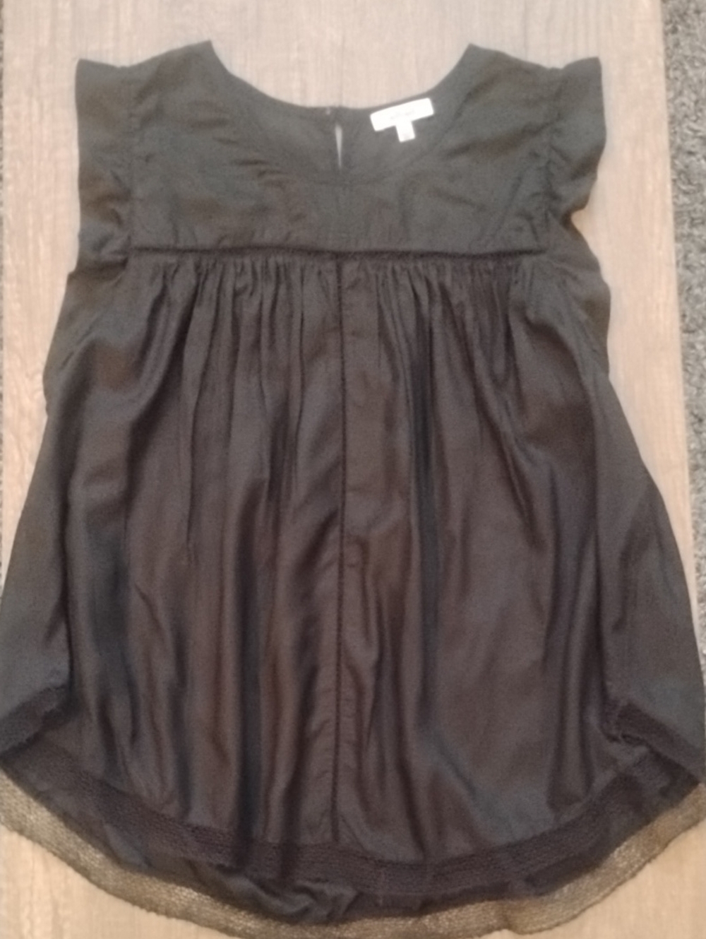 Wilfred Black Ruffle Sleeve Babydoll Top